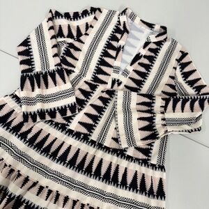 Unbranded Boho Tribal Geometric Mini Dress Women S Black Cream Pink Excellent